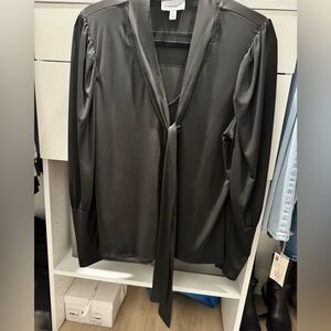 Black dress top with neck bow